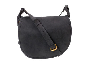 Mahiout Black Powder bag in leather